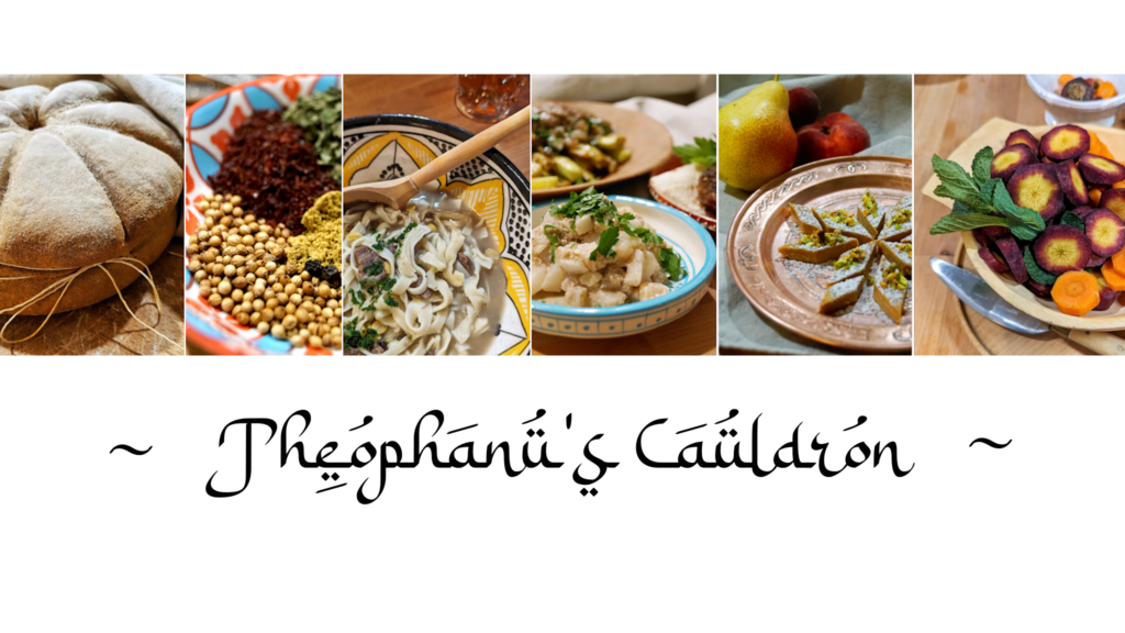 Banner for the Youtube-Channel Theophanu's Cauldron about historical food